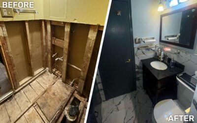 Custom Black & Gold Bathroom Water Restoration in Dallas, TX