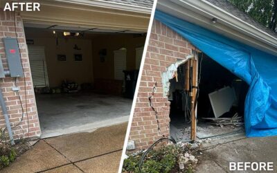 Vehicle Impact Restoration in Arlington, TX – Garage & Retaining Wall Repair