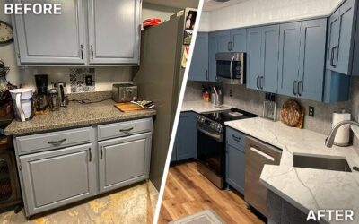 Kitchen Restoration Garland TX | Custom Blue Cabinets