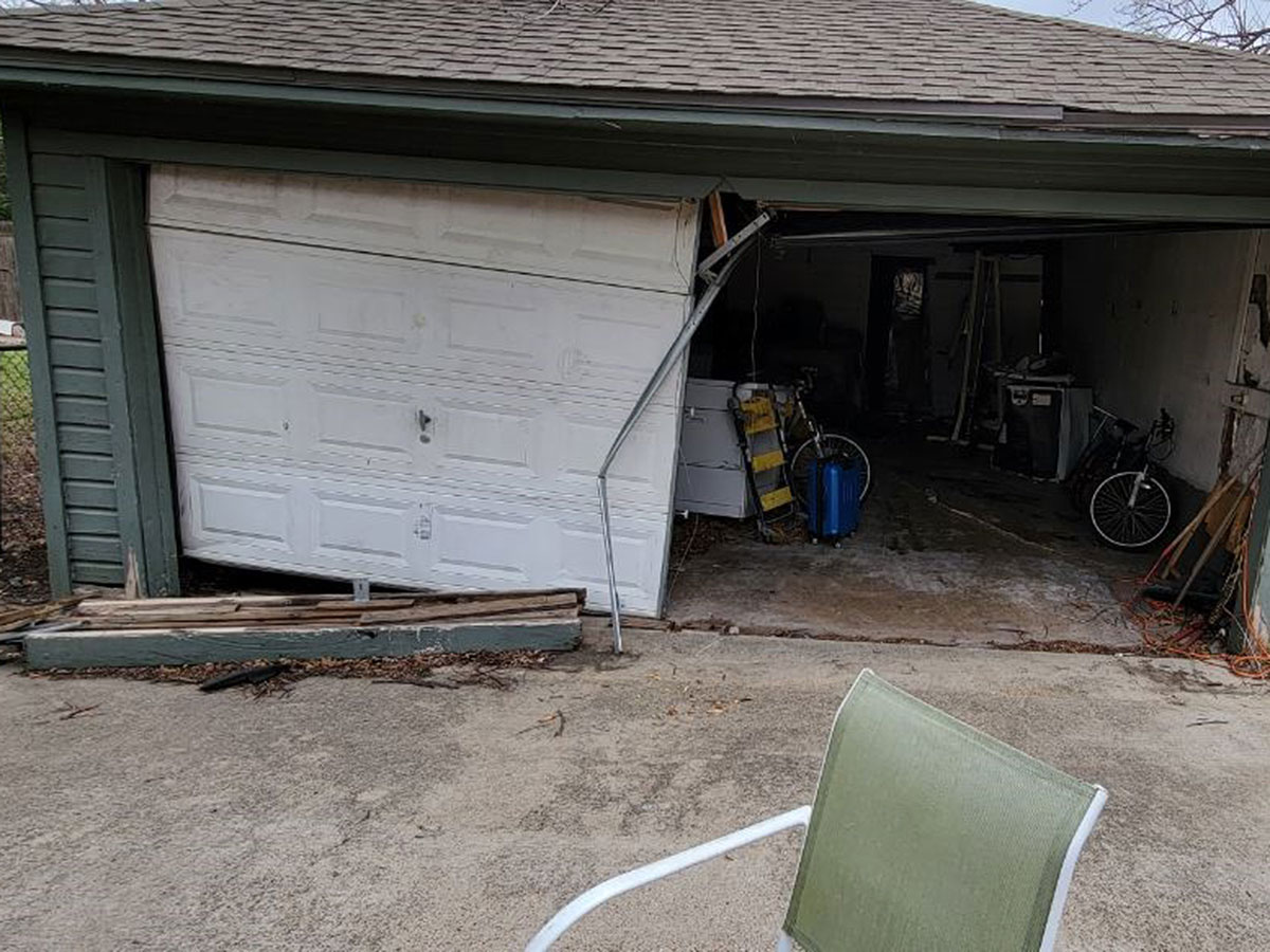 Walker-Garage-7 Completed garage rebuild in Richardson TX with new siding, roof, and garage doors by Old South Construction.